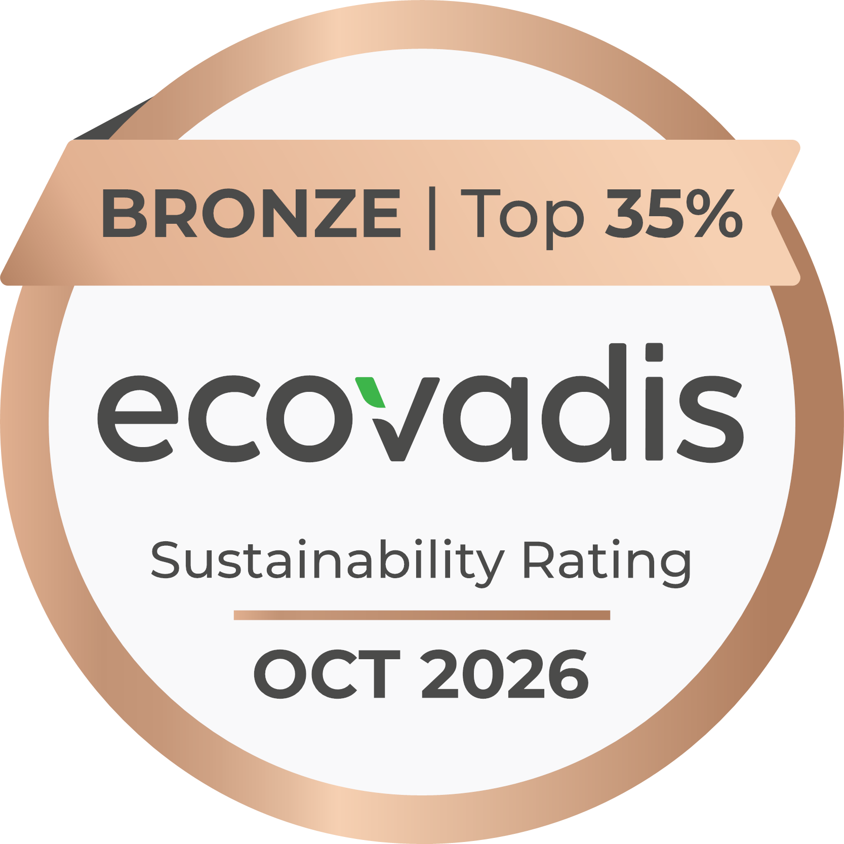 EcoVadis Bronze – Top 35 %, Oktober 2026